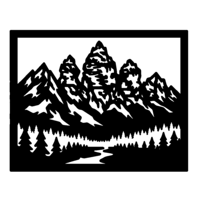 Stencil preview of three sister mountains in banff alberta